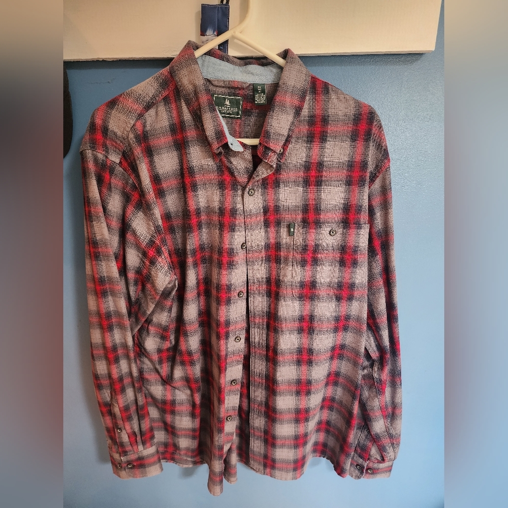 Plaid button up XL